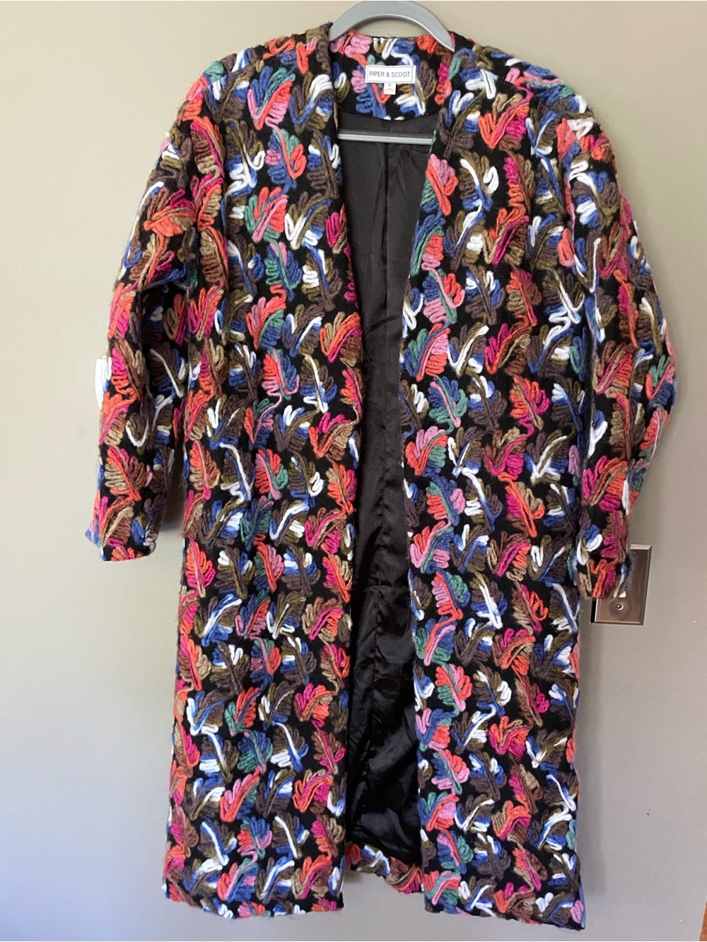 PIPER & SCOOT Multicolor Statement Embroidered Boho Statement Long Coat Size S - Picture 2 of 7